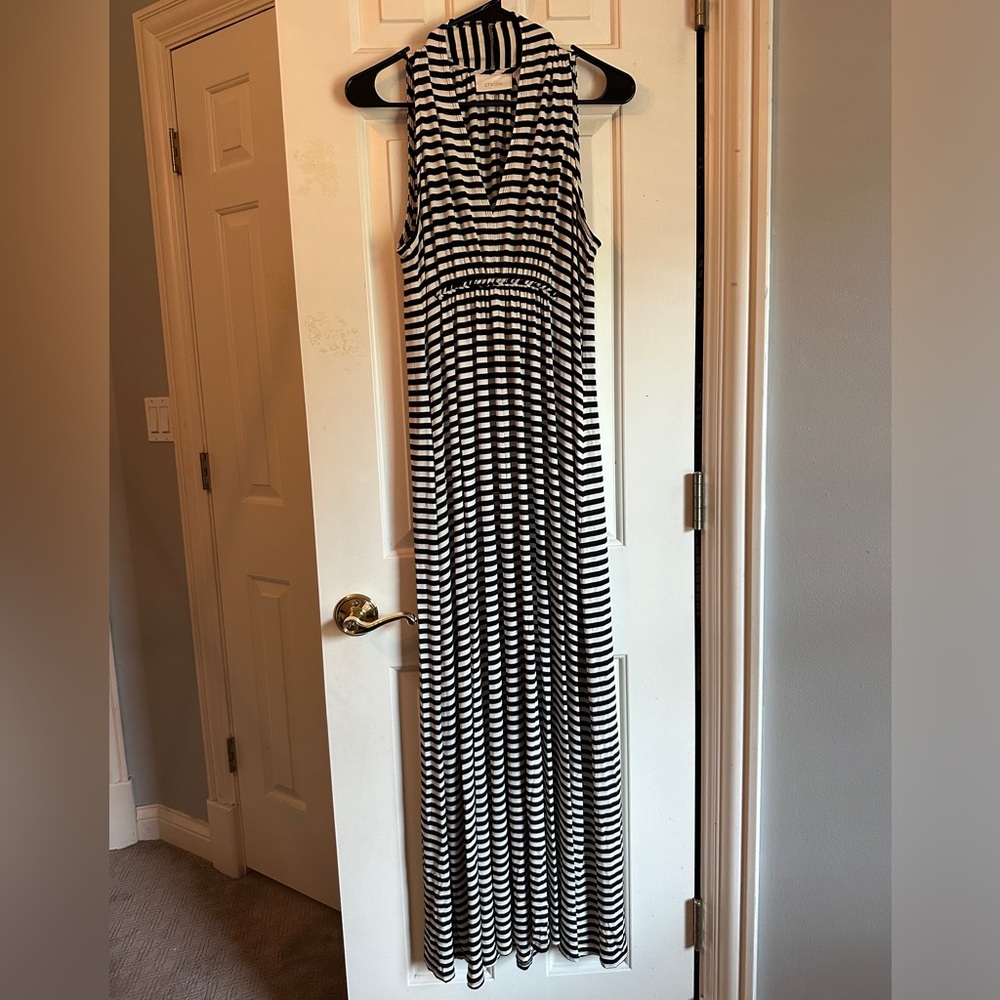 Chico’s Black & White Striped Dress
